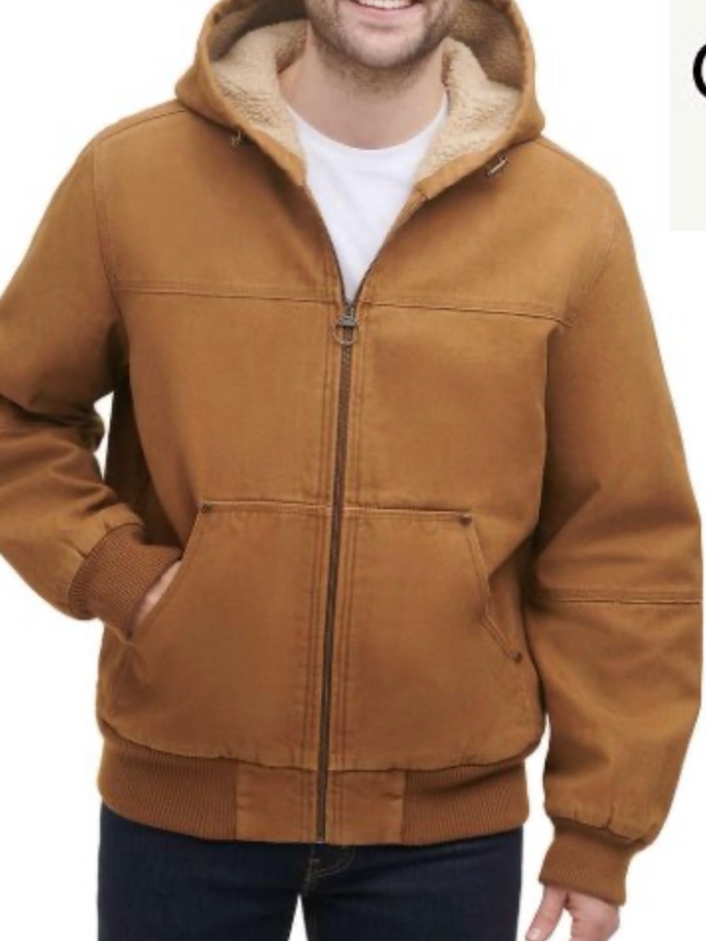 G.H. Bass & Co. Hooded Sherpa-Lined Jacket in Caramel Brown